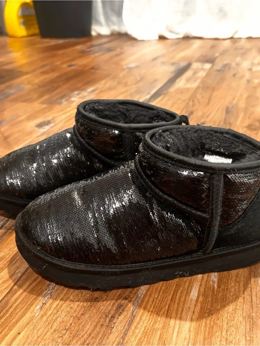 UGG Kids Black Sequin Mini Boot